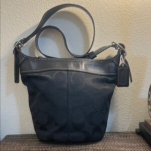 Coach Signature Black Shoulder/Crossbody Bucket Bag